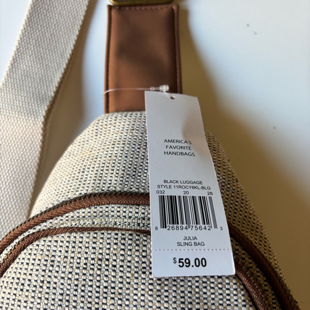 Rosetti Cream and Brown Sling Bag - Picture 3 of 13